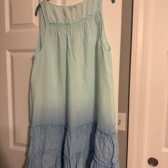 Like New! Vineyard Vines Linen Dip-Dye Ruffle Ombré Swim/Cover-Up Dress - XL - Picture 3 of 5